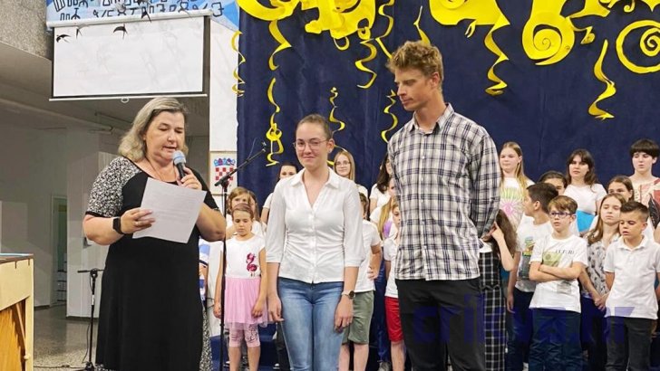 Voditeljica Glazbene škole Ljerka Hegedušić, Doria Pajan i mentor Domagoj Pauković