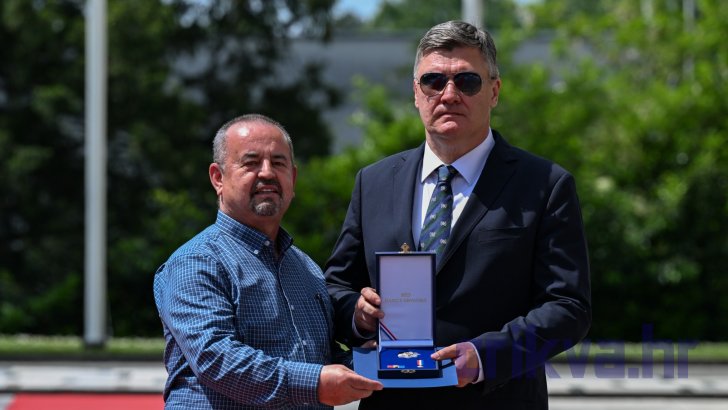 Milojko Mikanović i predsjednik Republike Hrvatske Zoran Milanović (Ured predsjednika Republike Hrvatske / Dario Andrišek i Marko Beljan)