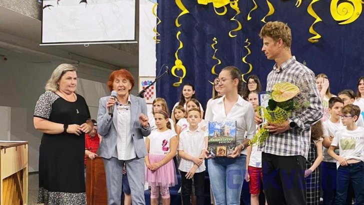 Voditeljica Glazbene škole Ljerka Hegedušić, ravnateljica Deana Čandrlić – Zorica, Doria Pajan i mentor Domagoj Pauković